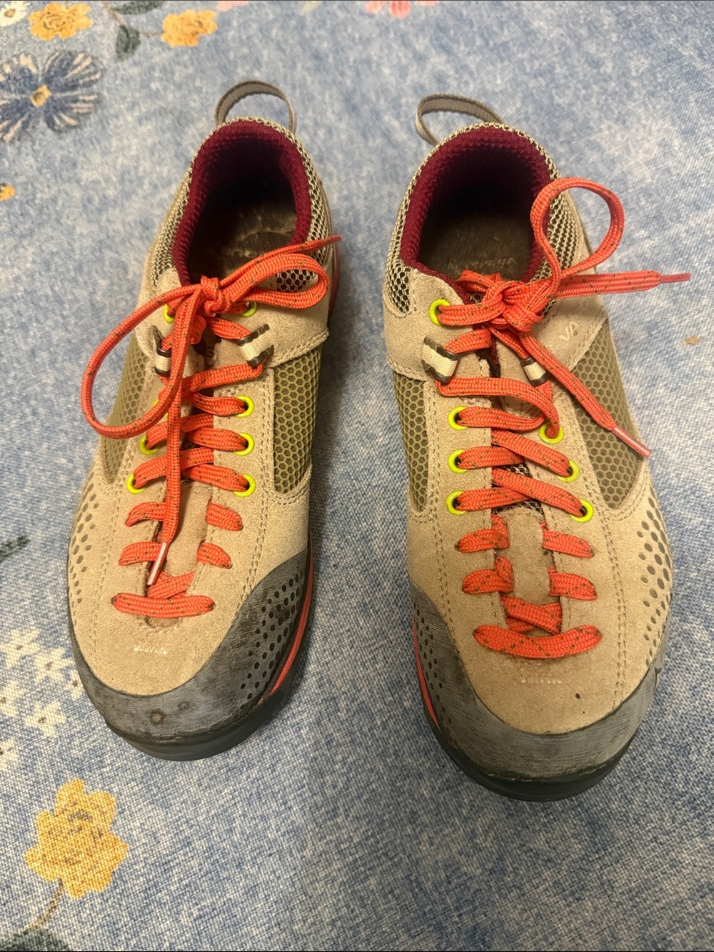Vibrant Women's Athletic Sneakers in Tan, Orange and Black